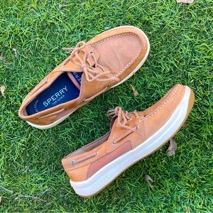 Leather Sperry Topsiders Tan Boat Shoes Dock Shoes